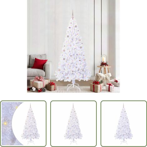 Luci LED -  Albero di Natale artificiale Bianco 210 cm PVC e Acciaio