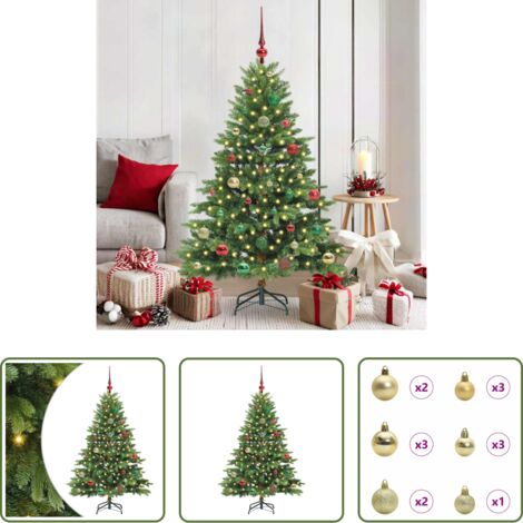 Luci LED -  Albero di Natale artificiale con 150 LED Verde 150 cm PE e PVC