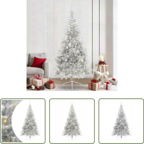 Luci LED -  Albero di Natale artificiale con luci integrate Argento 240 cm