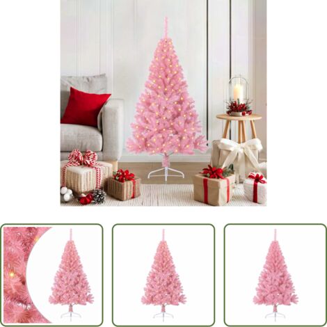 Luci LED -  Albero di Natale artificiale con luci integrate Rosa 120 cm PVC