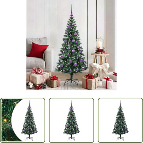 Luci LED -  Albero di Natale artificiale con luci integrate Verde 150 cm