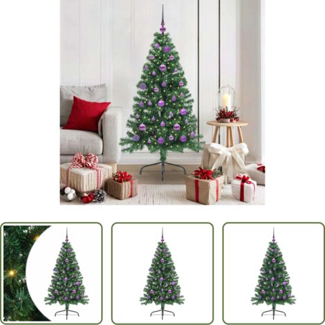 Luci LED -  Albero di Natale artificiale con luci integrate Verde 150 cm