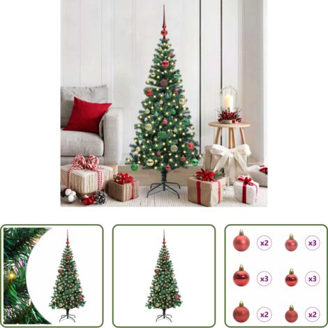 Luci LED -  Albero di Natale artificiale con luci integrate Verde 150 cm