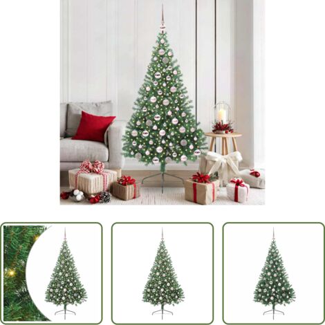 Luci LED - Albero di Natale artificiale con luci integrate Verde 180 cm