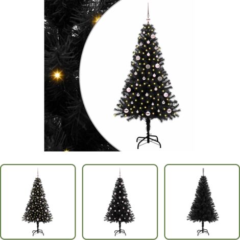 Luci LED -  Albero di Natale con 150 LED con supporto Nero 150 cm PVC