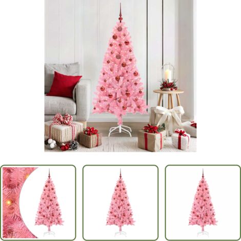 Luci LED -  Albero di Natale con 150 LED con supporto Rosa 150 cm PVC