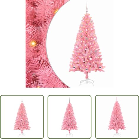 Luci LED -  Albero di Natale con 150 LED con supporto Rosa 150 cm PVC