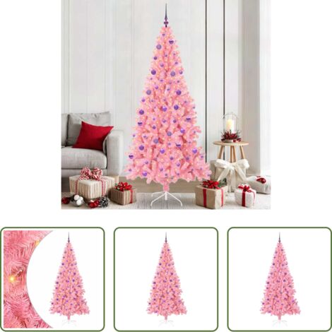 Luci LED -  Albero di Natale con 300 LED con supporto Rosa 210 cm PVC