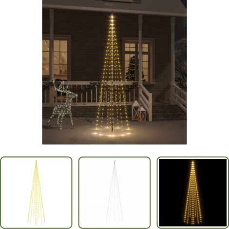 Luci LED -  Albero di Natale Pennone Bianco Caldo 310 LED 300 cm