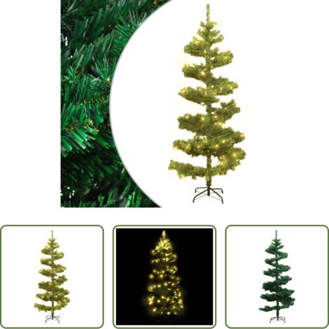 Luci LED -  Albero di Natale Preilluminato con Vaso Verde 180 cm in PVC