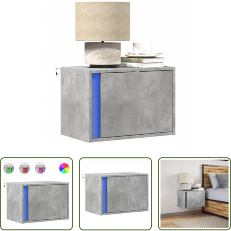 Luci LED -  Comodino a Parete con Luci LED Grigio Cemento