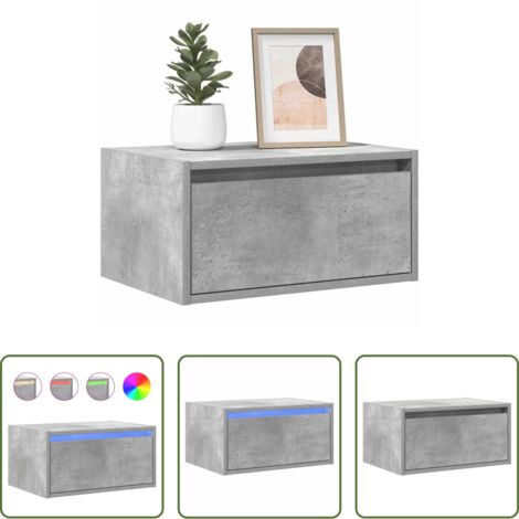 Luci led -  Comodino a Parete con Luci LED Grigio Cemento