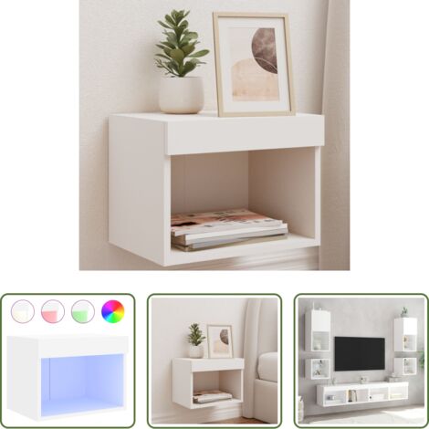 Luci led -  Comodino con Luci LED a Parete Bianco