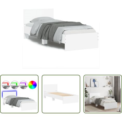Luci LED -  Giroletto con Testiera e LED Bianco 75x190 cm