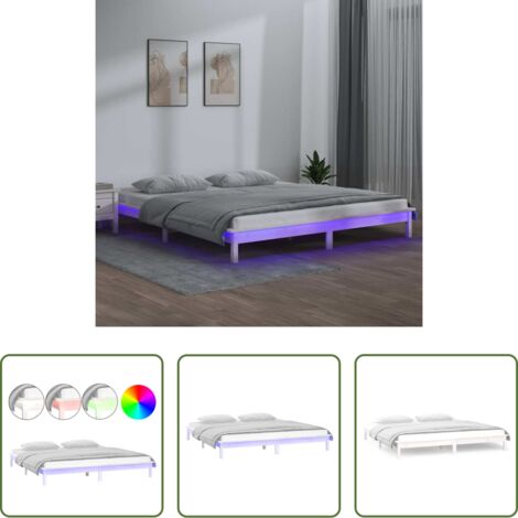 Luci LED -  Giroletto LED Bianco 120x190 cm Small Double Legno Massello