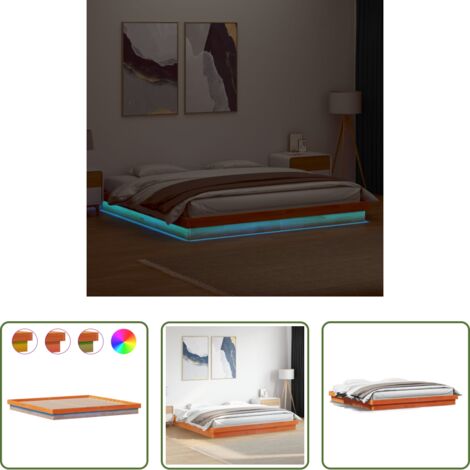 Luci LED -  Giroletto LED Marrone Cera 200x200 cm in Legno Massello di Pino