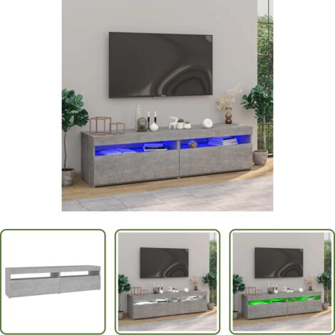Luci LED -  Mobili Porta TV con Luci LED 2 pz Grigio Cemento 75x35x40 cm