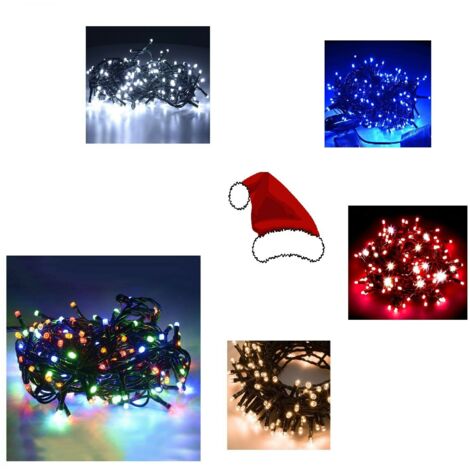 LUCI LED PER ALBERO DI NATALE da 100 a 500 LED BIANCO BIANCA FREDDO MULTI COLOR  - 500 Led Bianco Caldo - Misura: 100 Led - Colore: Blu