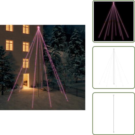 Luci LED per albero - vidaXL Luci per Albero di Natale Interni Esterni 1300 LED Colorati 8 m - Luci per albero interno/esterno