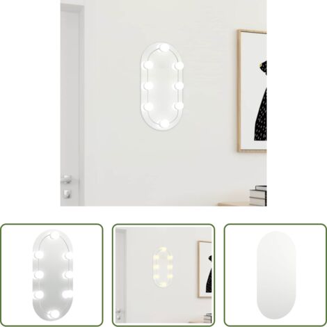 Luci LED per specchio -  Specchio con Luci LED 40x20 cm Ovale in Vetro
