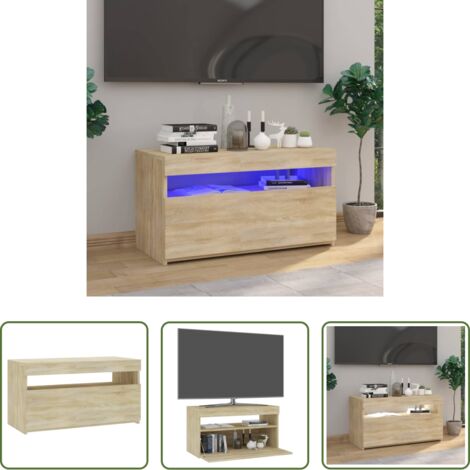 Luci LED RGB -  Mobile Porta TV con Luci LED Rovere Sonoma 60x35x40 cm