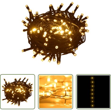 Luci LED - Stringa di Luci con 1000 LED 60 m 8 Effetti Luce IP44 Bianco Caldo