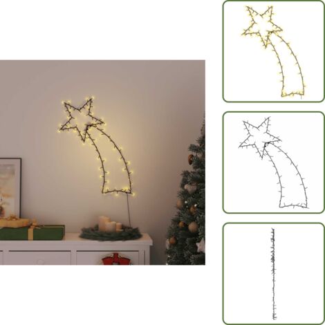 Luci LED - vidaXL Luci di Natale Stella Cadente Silhouette 115 LED Bianco Caldo - Illuminazione Festiva