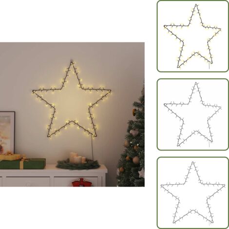 Luci LED - vidaXL Luci di Natale Stella Silhouette 115 LED Bianco Caldo - Luci a stringa