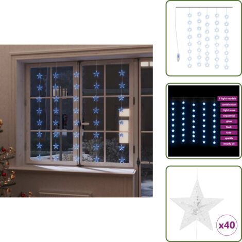 Luci LED - vidaXL Luci Fatate a Stella a LED 200 LED Blu 8 Funzioni - Illuminazione festiva
