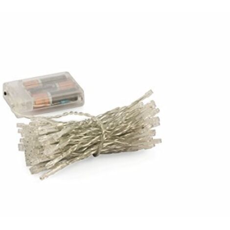 Luci Natale 100 LED interno – bianco/caldo – batteria con timer