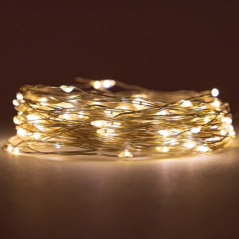 LUCI NATALE 50 MICROLED X INT.BATT. BIANCO CALDO