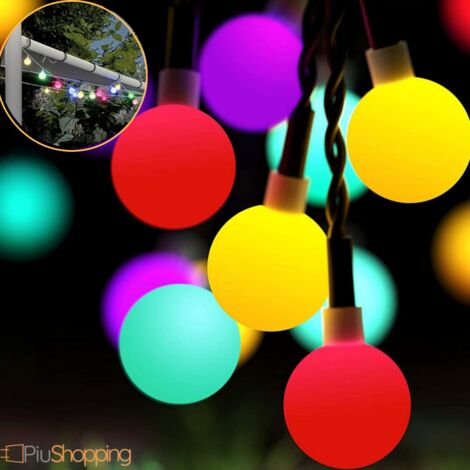 Catena vintage Natale 10 luci colorate LED 10m per ESTERNI combinabili