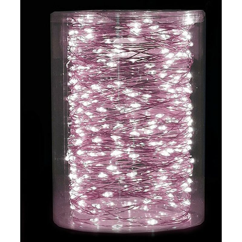 Image of Cose Da Casa - Luci natale per albero 500 micro led cavo rame decorazioni esterno rosa 37mt catena luminosa addobbi casa giardino terrazze