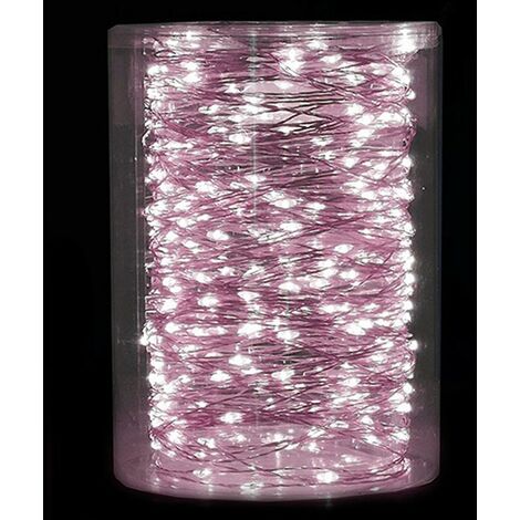 Luci natale per albero 500 micro led cavo rame decorazioni esterno rosa 37mt catena luminosa addobbi casa giardino terrazze