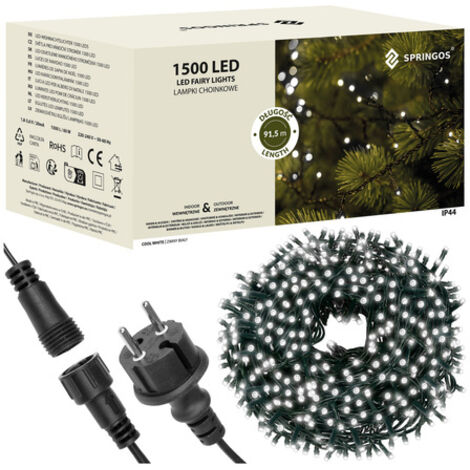 Luci natalizie 1500 LED 91 m bianco freddo esterno interno