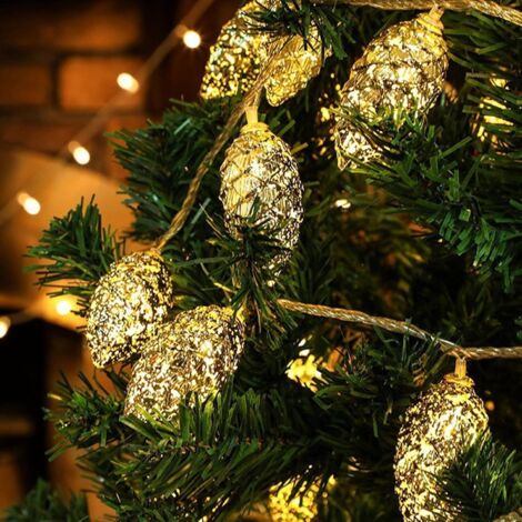 Luci natalizie 2M 10 luci a corda a LED Luci natalizie sospese a batteria per albero di Natale