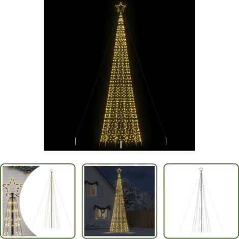 Luci natalizie -  Albero di Natale a LED con Punte 1534 LED Bianco Caldo 500 cm