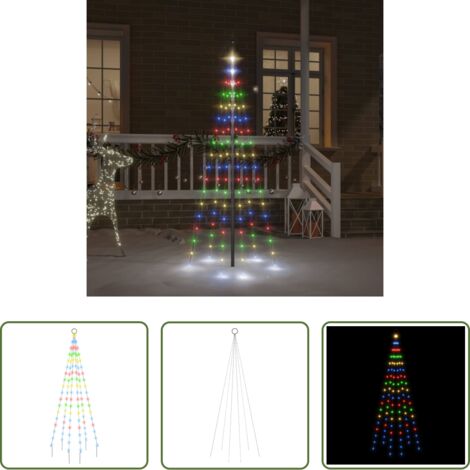 Luci natalizie -  Albero di Natale Pennone Colorato 108 LED 180 cm