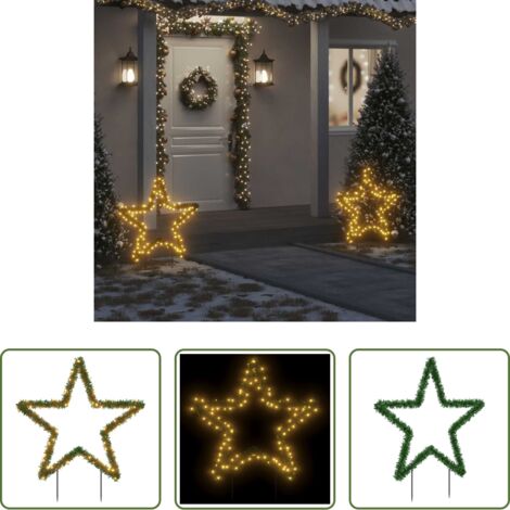 Luci natalizie -  Decorazione Luminosa Natalizia con Picchetti Stella 115LED 85cm
