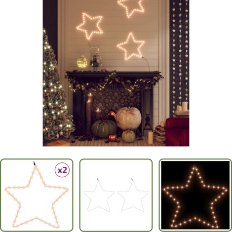 Luci natalizie - Figure Natalizie Stelle con 48 LED 2pz Bianco Caldo 56 cm