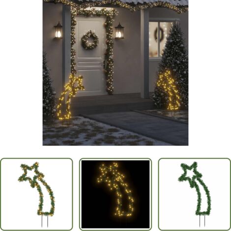 Luci natalizie -  Luce Decorativa Natale con Picchetti Stella Cadente 115LED 89cm