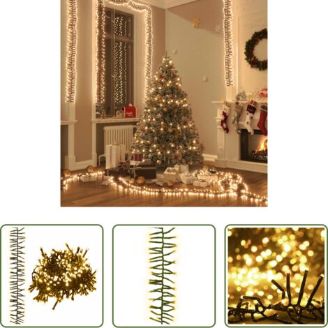 Luci natalizie - Stringa di Luci LED con 400 Luci LED Bianco Caldo 7,4 m in PVC