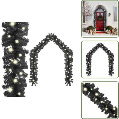 Luci natalizie - vidaXL Ghirlanda Natalizia con Luci a LED 10 m Nera - Ghirlanda natalizia 10 m