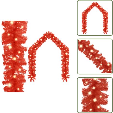 Luci natalizie - vidaXL Ghirlanda Natalizia con Luci a LED 5 m Rossa - Ghirlanda rossa