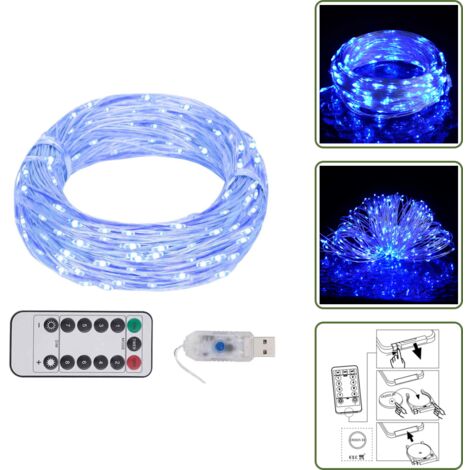 Luci natalizie - vidaXL Stringa LED con 300 Luci LED Blu 30 m - Luci per feste