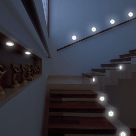 Luci notturne con sensore di movimento, confezione da 6, luci LED con sensore di movimento per illuminare al buio camera da letto, bagno, cucina, corridoio, armadio, guardaroba, scale [Classe energeti