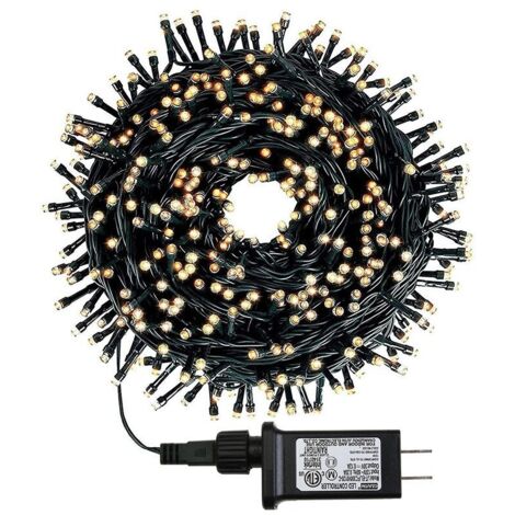 Luci per albero di Natale, 100 LED, 10 m, bianco caldo, decorative, per uso esterno e interno