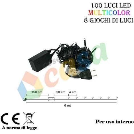 Luci per Albero di natale 100 luminarie led multicolor da decorazioni presepe o casa