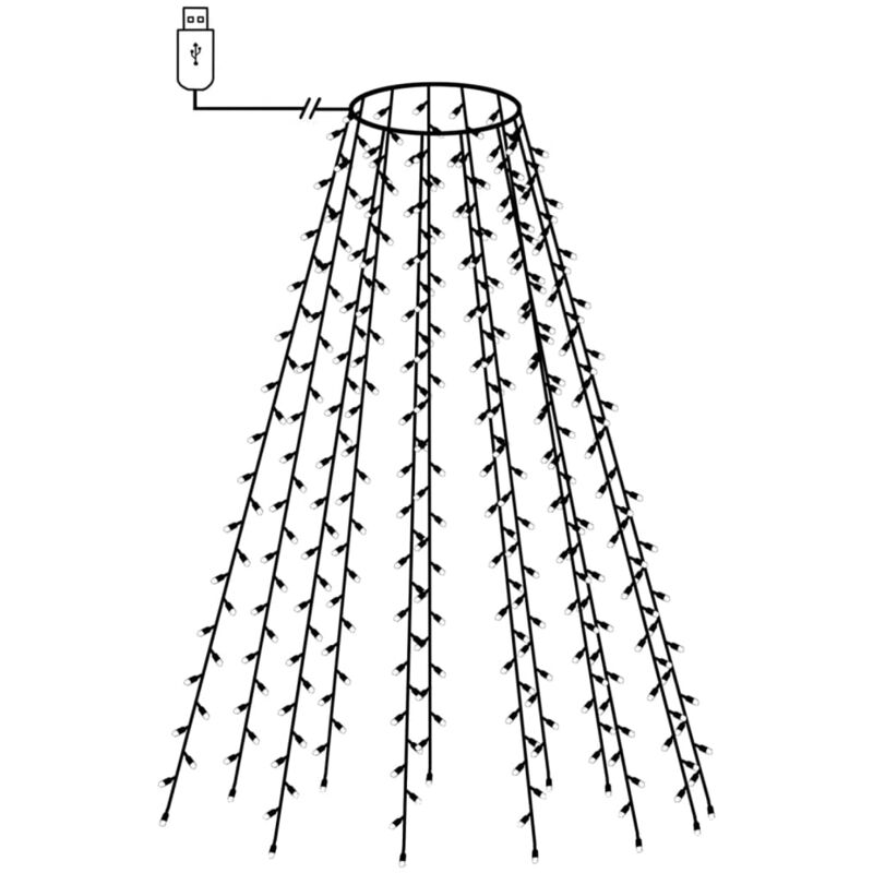Image of Rete di Luce per Albero di Natale 150 led Multicolore 150 cm Vidaxl Multicolore