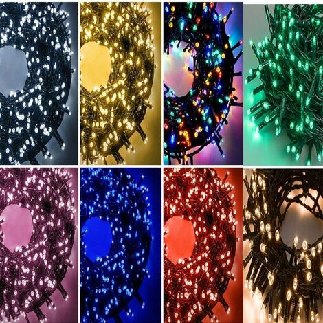 Luci per albero di natale 720 led luminarie catena da esterno interno lunga 41mt a norma di legge ip 44 - colorigenerali: ROSSO